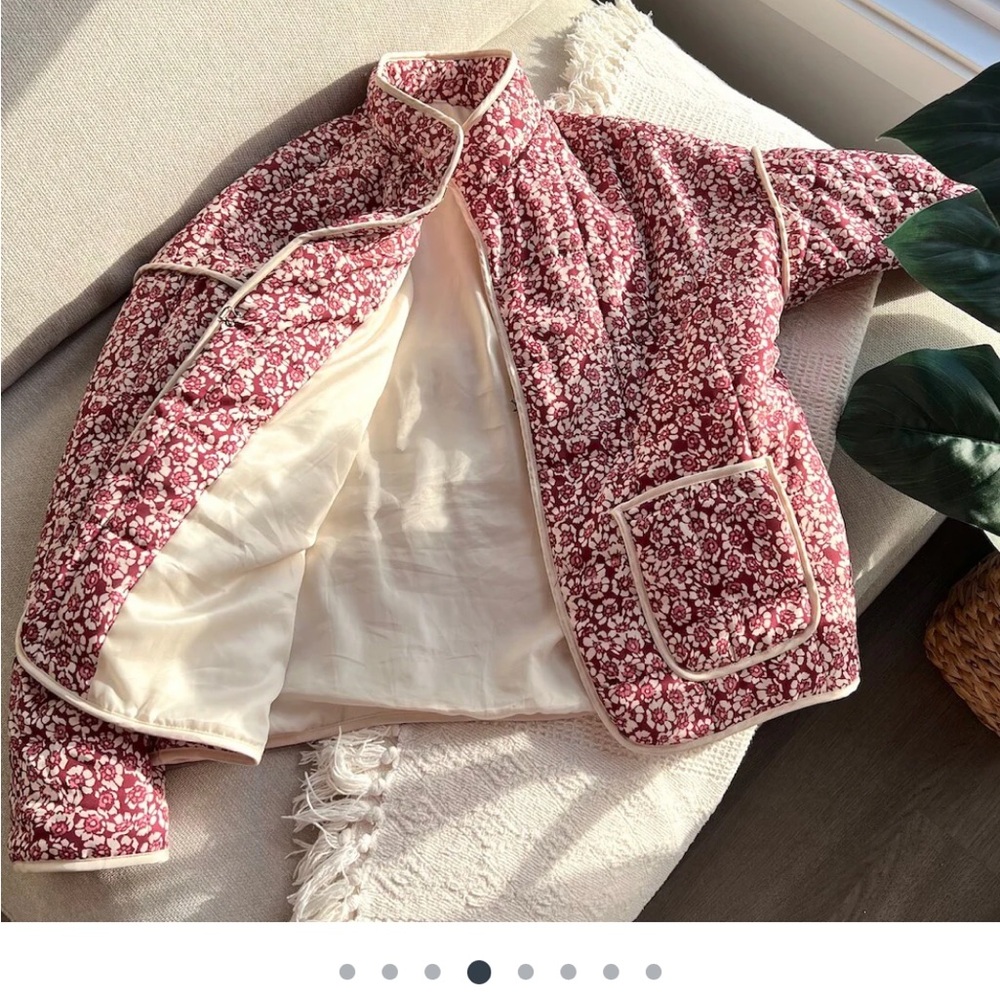 Nordic Peace Lily Flower Quilted Women's Jacket